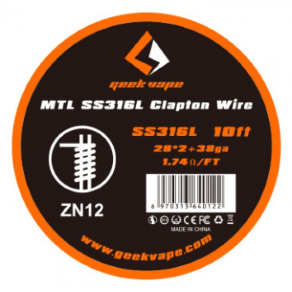 GeekVape MTL SS316L Clapton Wire Wickeldraht (3m) ZN12