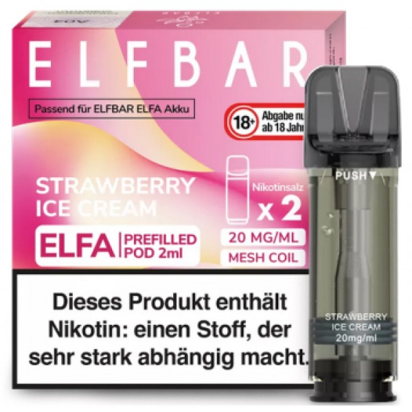 Elfbar ELFA Prefilled Pods -Strawberry Ice Cream- 20mg (2 St.)
