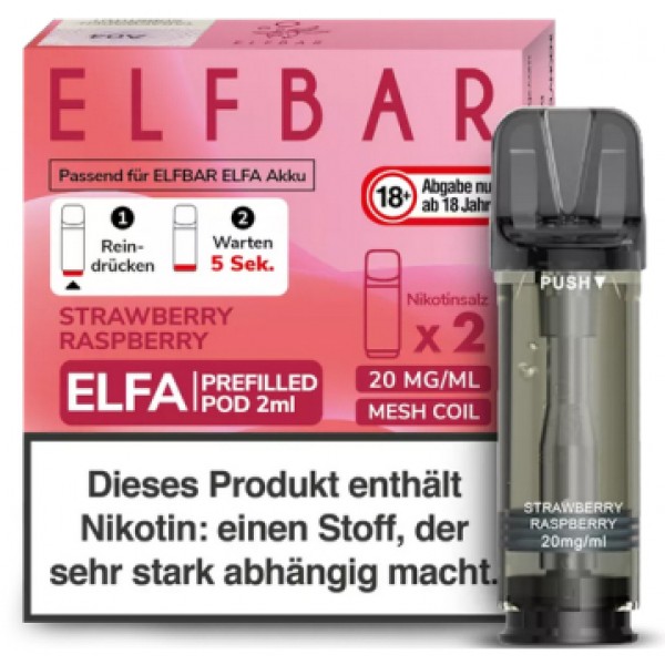Elfbar ELFA Prefilled Pods -Strawberry Raspberry- 20mg (2 St.)
