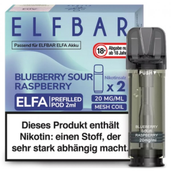 Elfbar ELFA Prefilled Pods -Blueberry Sour Raspberry- 20mg (2 St.)