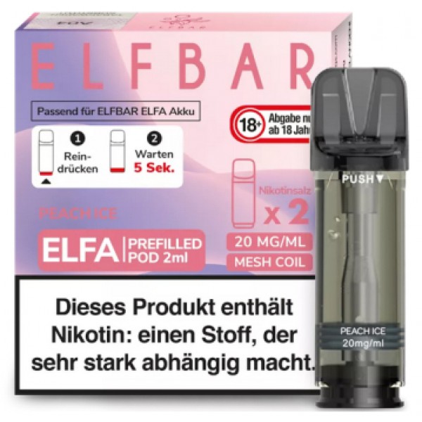 Elfbar ELFA Prefilled Pods -Peach Ice- 20mg (2 St.)